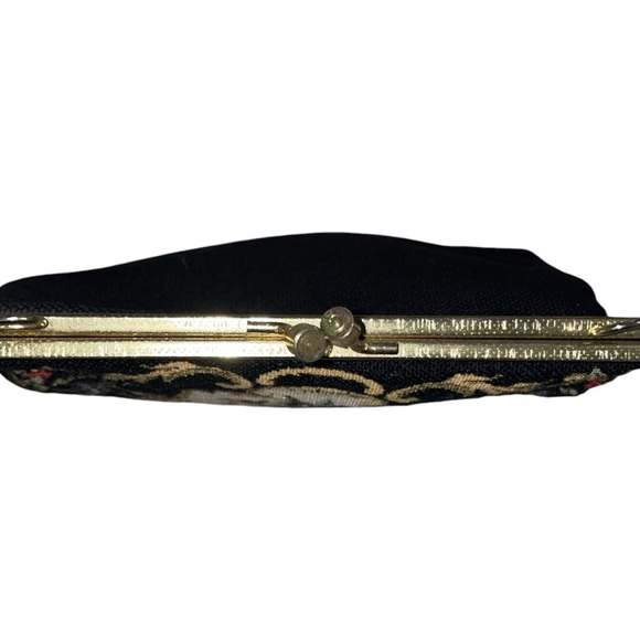 Vintage 1950’s Floral Petite-Point Snap Clutch Tapestry Embroidery Pattern Metal - Picture 13 of 14